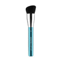 Angled Makeup brush with black bristles and a blue handle on a white background, featuring the Colorescience brand.